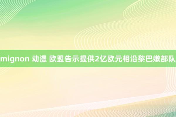 mignon 动漫 欧盟告示提供2亿欧元相沿黎巴嫩部队