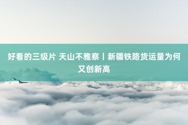 好看的三级片 天山不雅察丨新疆铁路货运量为何又创新高