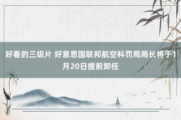 好看的三级片 好意思国联邦航空科罚局局长将于1月20日提前卸任