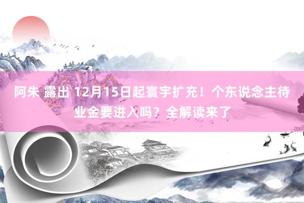 阿朱 露出 12月15日起寰宇扩充！个东说念主待业金要进入吗？全解读来了