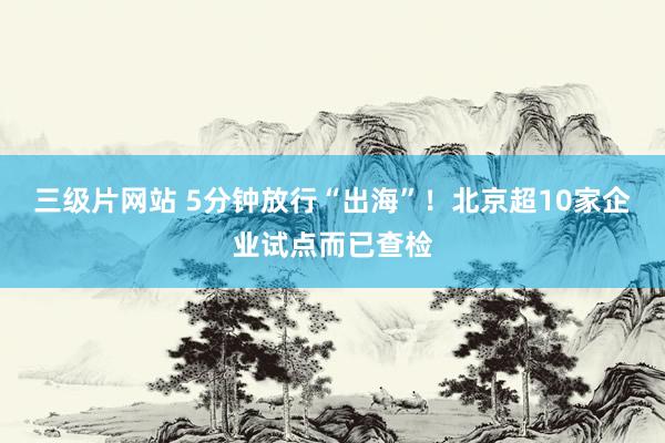 三级片网站 5分钟放行“出海”！北京超10家企业试点而已查检