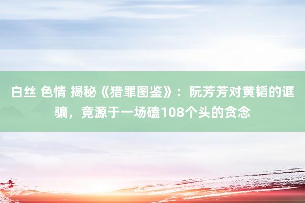 白丝 色情 揭秘《猎罪图鉴》：阮芳芳对黄韬的诓骗，竟源于一场磕108个头的贪念