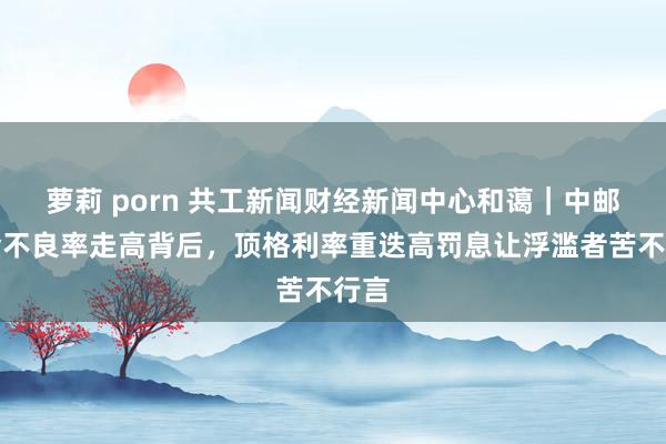 萝莉 porn 共工新闻财经新闻中心和蔼｜中邮消金不良率走高背后，顶格利率重迭高罚息让浮滥者苦不行言