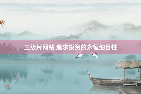 三级片网站 追求投资的永恒细目性