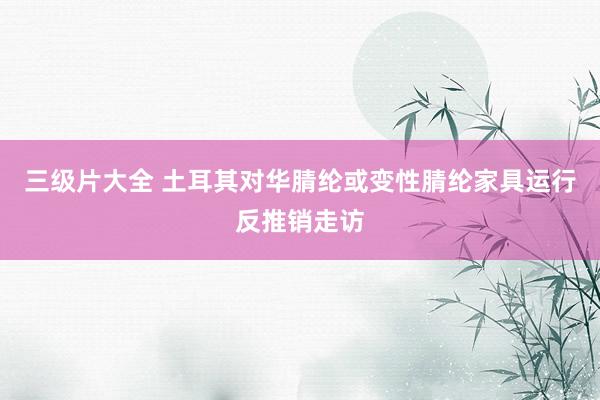 三级片大全 土耳其对华腈纶或变性腈纶家具运行反推销走访