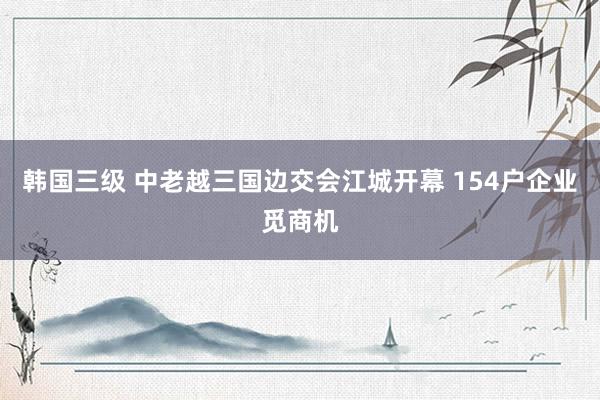 韩国三级 中老越三国边交会江城开幕 154户企业觅商机