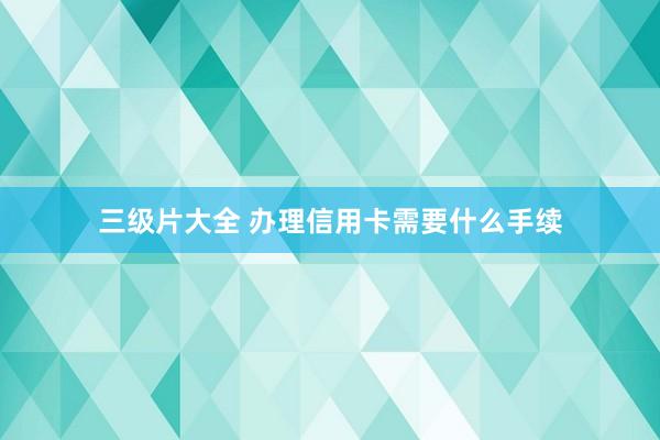 三级片大全 办理信用卡需要什么手续