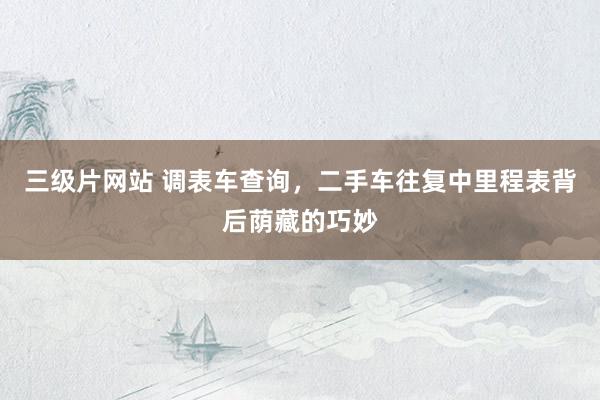 三级片网站 调表车查询，二手车往复中里程表背后荫藏的巧妙