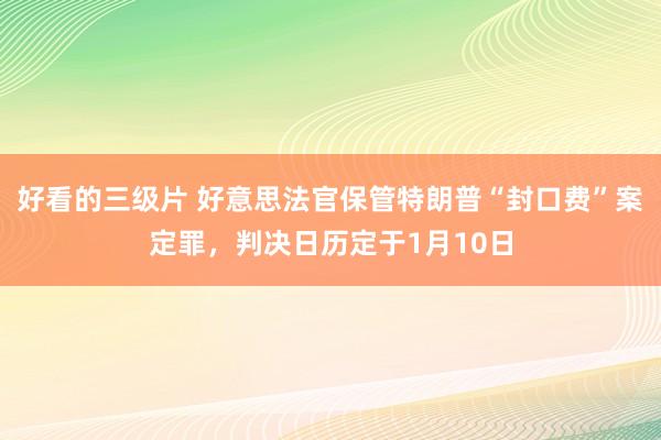 好看的三级片 好意思法官保管特朗普“封口费”案定罪，判决日历定于1月10日
