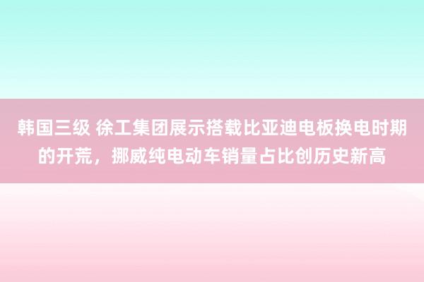韩国三级 徐工集团展示搭载比亚迪电板换电时期的开荒，挪威纯电动车销量占比创历史新高