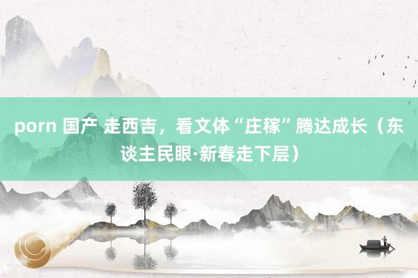 porn 国产 走西吉，看文体“庄稼”腾达成长（东谈主民眼·新春走下层）