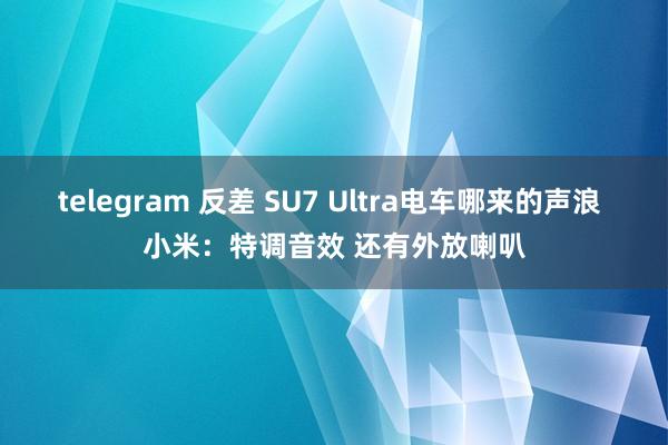 telegram 反差 SU7 Ultra电车哪来的声浪 小米：特调音效 还有外放喇叭