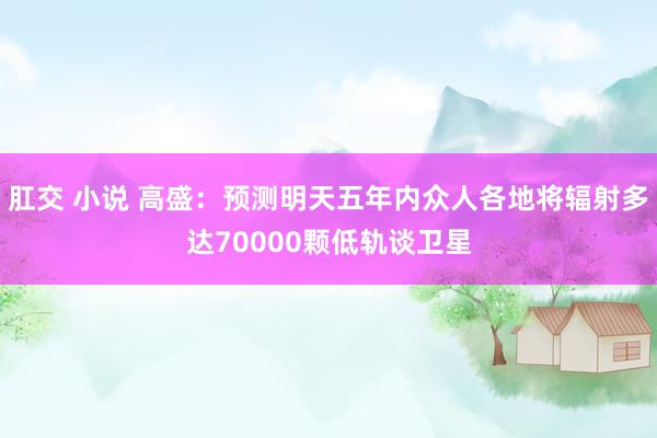 肛交 小说 高盛：预测明天五年内众人各地将辐射多达70000颗低轨谈卫星