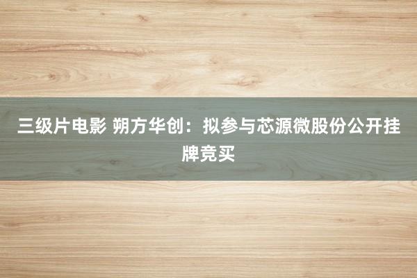 三级片电影 朔方华创：拟参与芯源微股份公开挂牌竞买