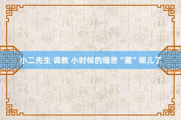 小二先生 调教 小时候的缅思“藏”哪儿了