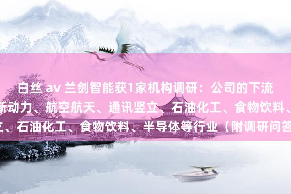 白丝 av 兰剑智能获1家机构调研：公司的下流遮蔽汽车、香烟、医药、新动力、航空航天、通讯竖立、石油化工、食物饮料、半导体等行业（附调研问答）