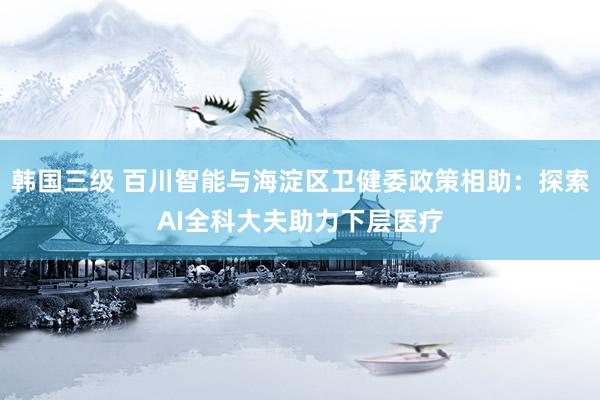 韩国三级 百川智能与海淀区卫健委政策相助：探索AI全科大夫助力下层医疗