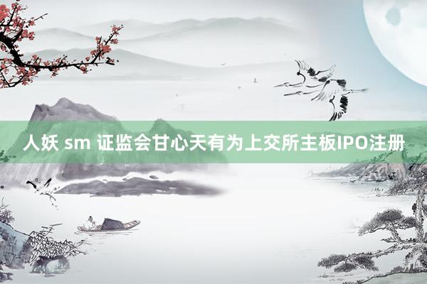人妖 sm 证监会甘心天有为上交所主板IPO注册