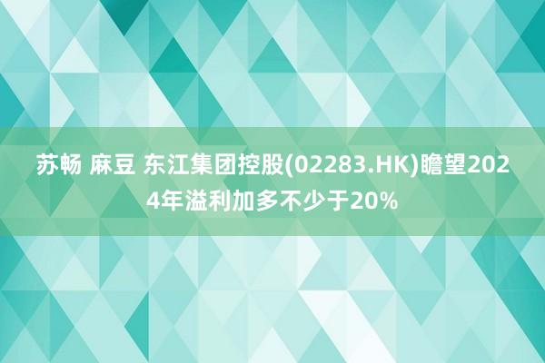 苏畅 麻豆 东江集团控股(02283.HK)瞻望2024年溢利加多不少于20%