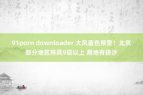 91porn downloader 大风蓝色预警！北京部分地区阵风9级以上 局地有扬沙
