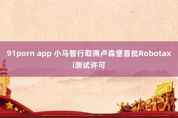 91porn app 小马智行取得卢森堡首批Robotaxi测试许可
