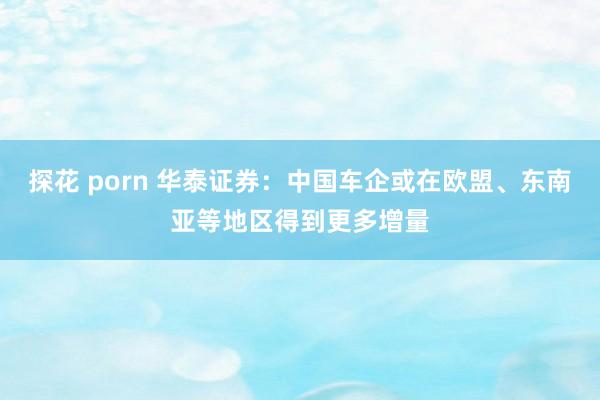 探花 porn 华泰证券：中国车企或在欧盟、东南亚等地区得到更多增量
