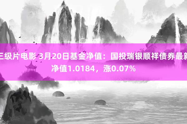 三级片电影 3月20日基金净值：国投瑞银顺祥债券最新净值1.0184，涨0.07%