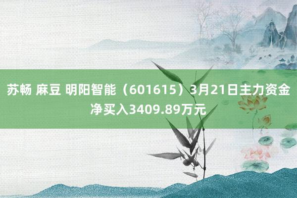 苏畅 麻豆 明阳智能（601615）3月21日主力资金净买入3409.89万元