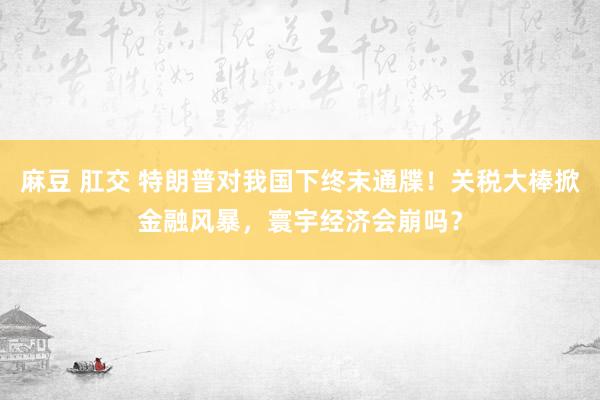 麻豆 肛交 特朗普对我国下终末通牒！关税大棒掀金融风暴，寰宇经济会崩吗？