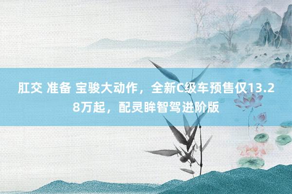 肛交 准备 宝骏大动作，全新C级车预售仅13.28万起，配灵眸智驾进阶版
