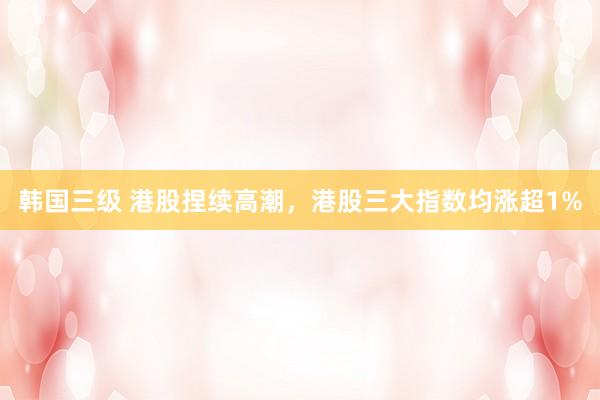韩国三级 港股捏续高潮，港股三大指数均涨超1%