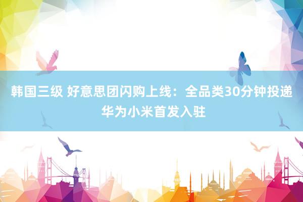 韩国三级 好意思团闪购上线：全品类30分钟投递 华为小米首发入驻