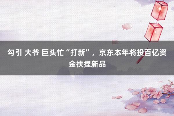 勾引 大爷 巨头忙“打新”，京东本年将投百亿资金扶捏新品
