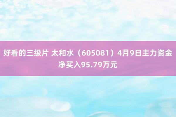 好看的三级片 太和水（605081）4月9日主力资金净买入95.79万元