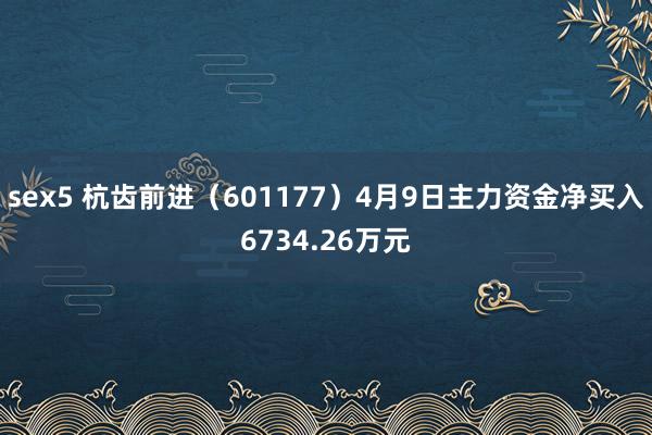 sex5 杭齿前进（601177）4月9日主力资金净买入6734.26万元
