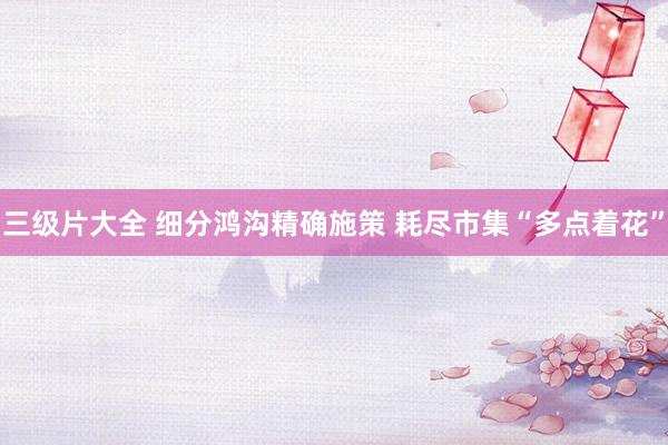 三级片大全 细分鸿沟精确施策 耗尽市集“多点着花”