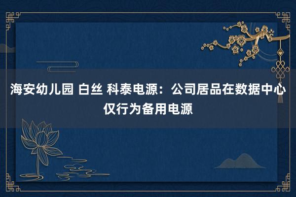海安幼儿园 白丝 科泰电源：公司居品在数据中心仅行为备用电源
