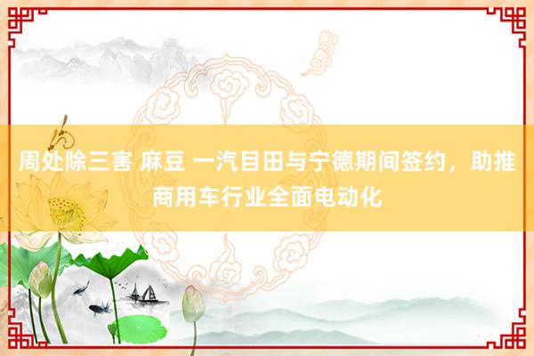 周处除三害 麻豆 一汽目田与宁德期间签约，助推商用车行业全面电动化
