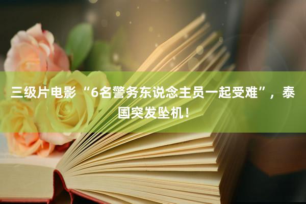 三级片电影 “6名警务东说念主员一起受难”，泰国突发坠机！