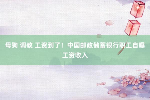 母狗 调教 工资到了！中国邮政储蓄银行职工自曝工资收入